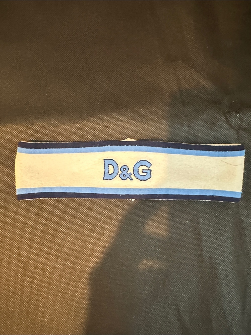 Vintage D&G Dolce & Gabbana Logo Striped Headband Y2K